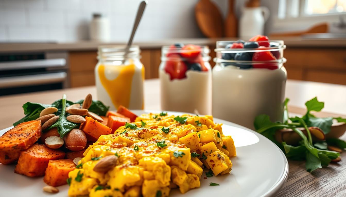 High-protein vegetarian breakfast