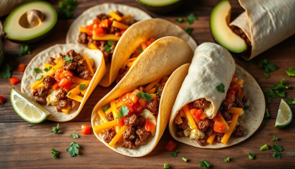 Bold breakfast tacos and burritos