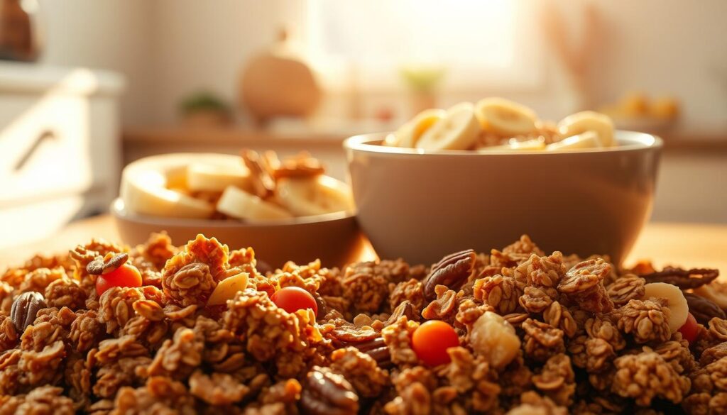 nutritious granola and oatmeal